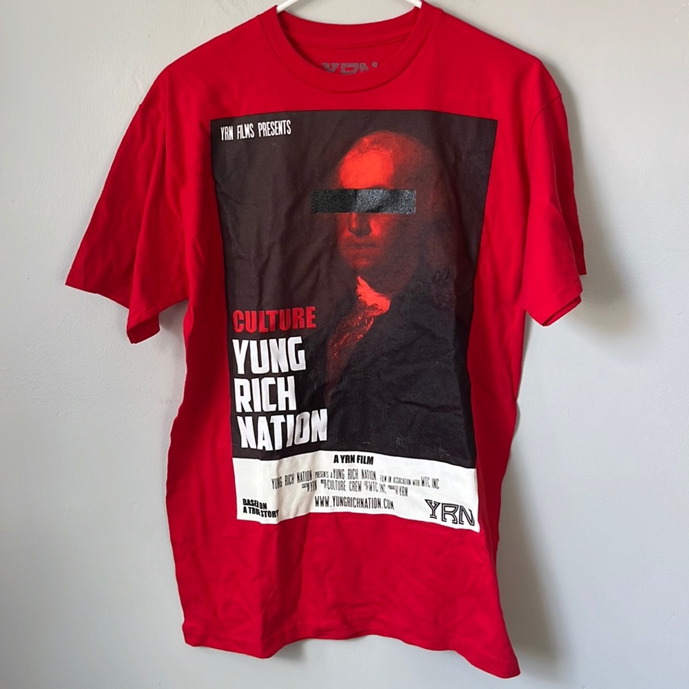 YRN Young Rich Nation Red George Washington Medium Shirt